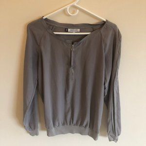 Gray Zipper Blouse